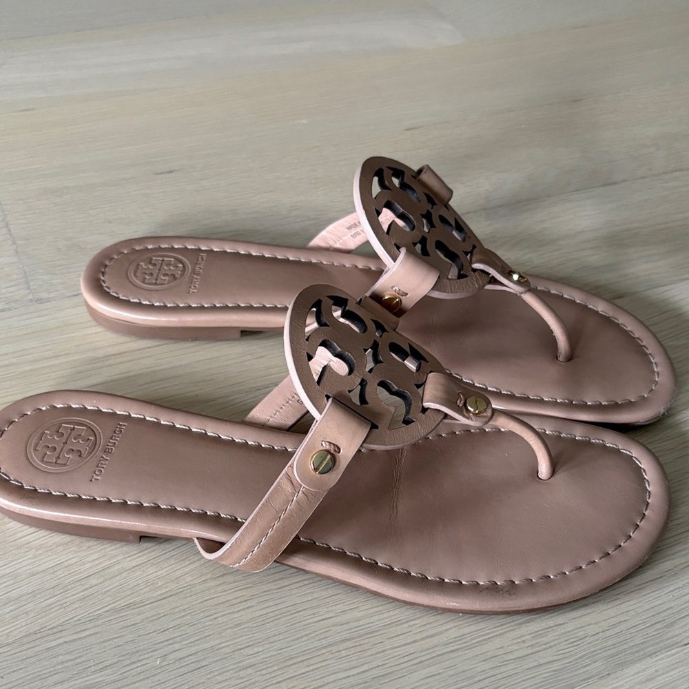 Tory Burch Brown Leather Sandals - Picture 3 of 5